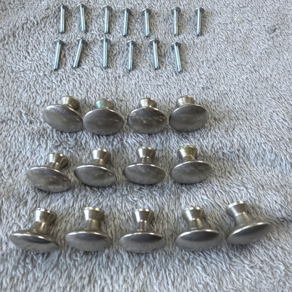 13 Pack Brushed Nickel Round Cabinet Knobs Metal Drawer Pulls with Screws
